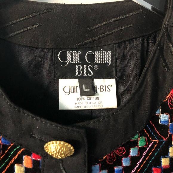 Gene Ewing Embroidered Jacket Rainbow Geometric L - Picture 4 of 9